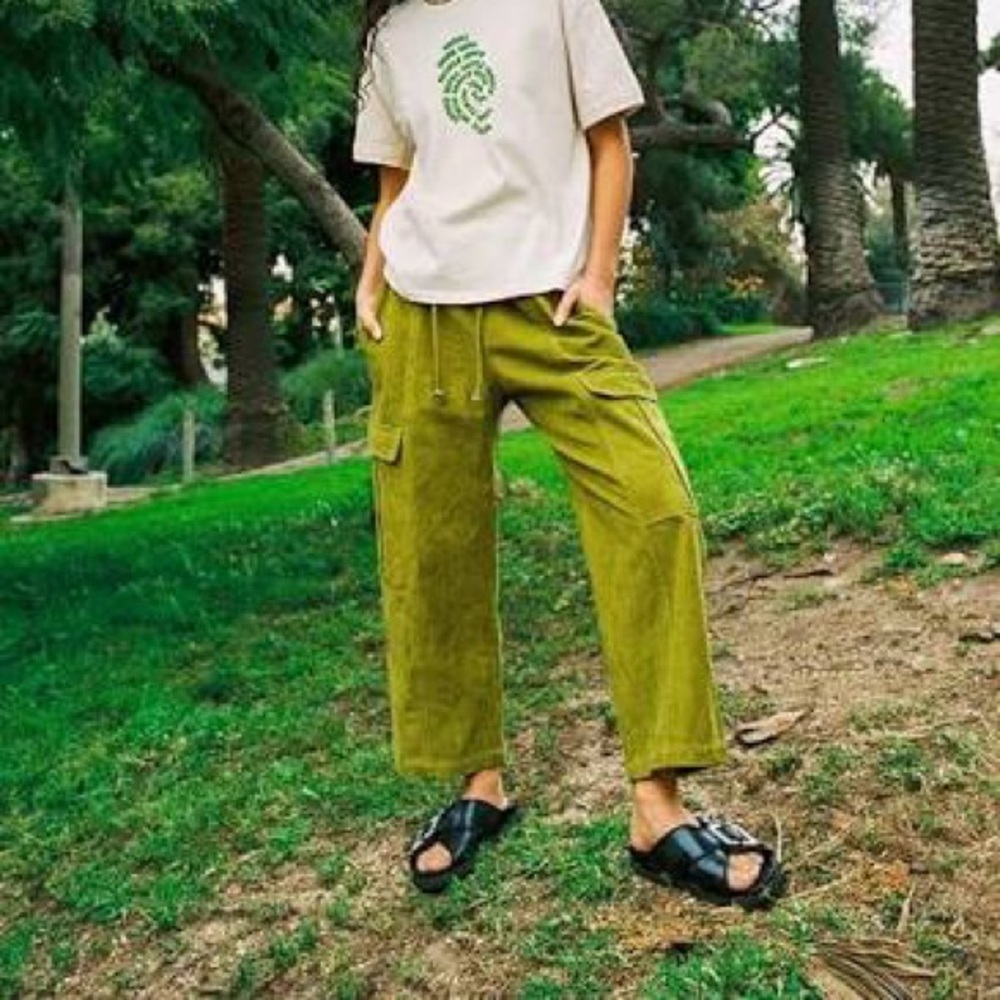 Back Beat Co. cream corduroy cargo pants
